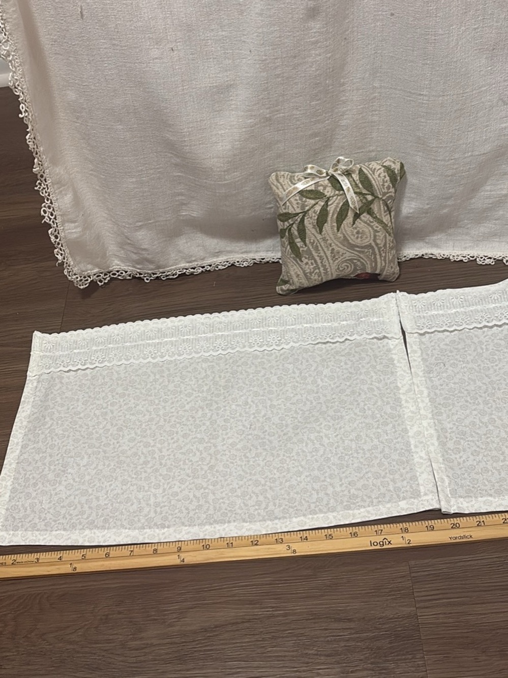 White Lace-Trim Curtain sidelight privacy panels pack of - Elegant Window Accent